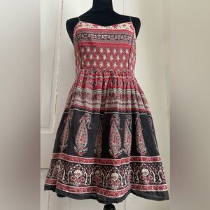 Band of Gypsies Boho Paisley Cotton Dress – Size M with pockets